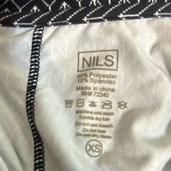 NILS Half-Zip Base Layer Ling Sleeve white Black Pattern Size XS - Picture 5 of 7